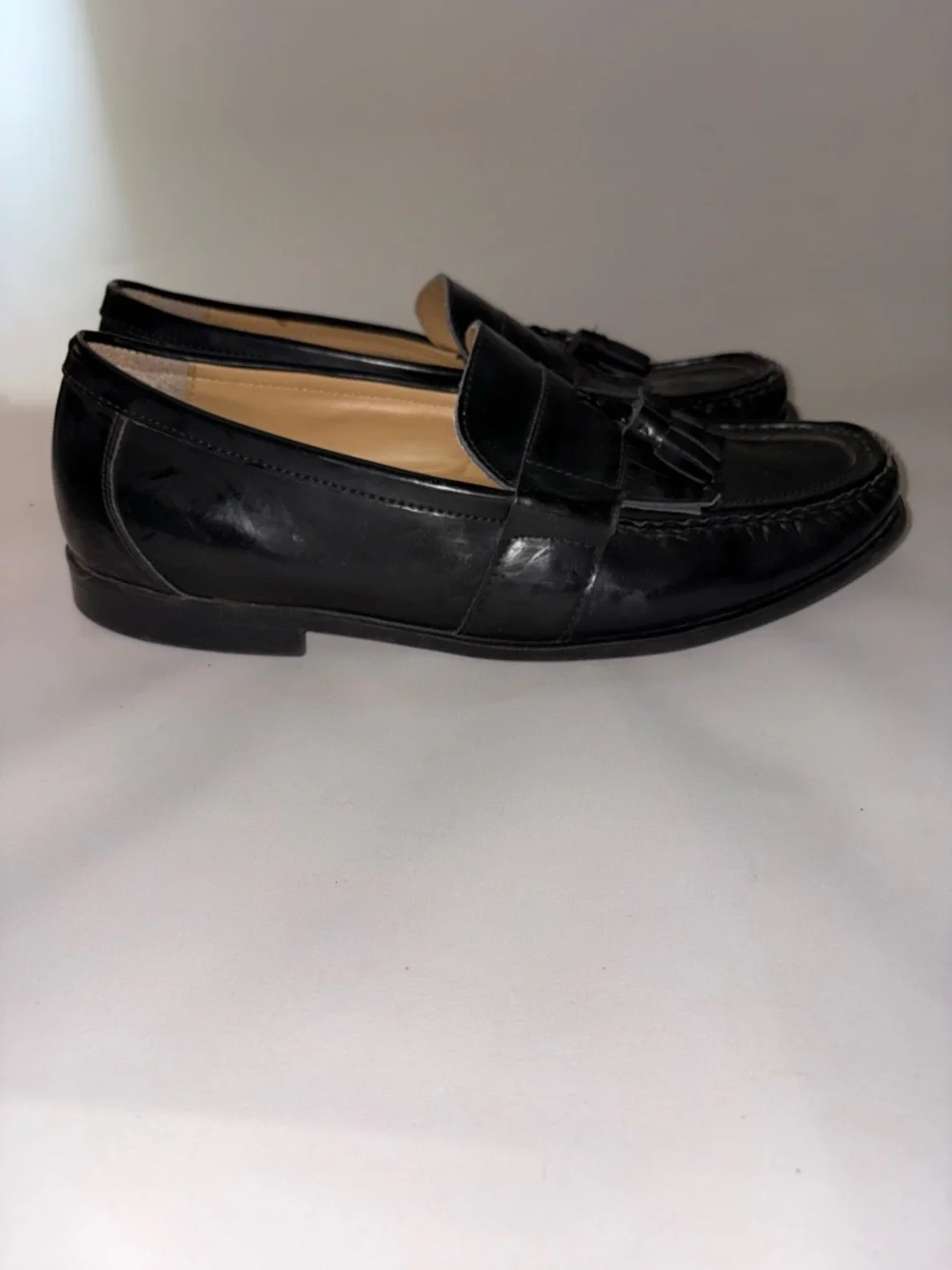 Nunn Bush Black Leather Tassel Keaton Kiltie Loafers - Men Size 12